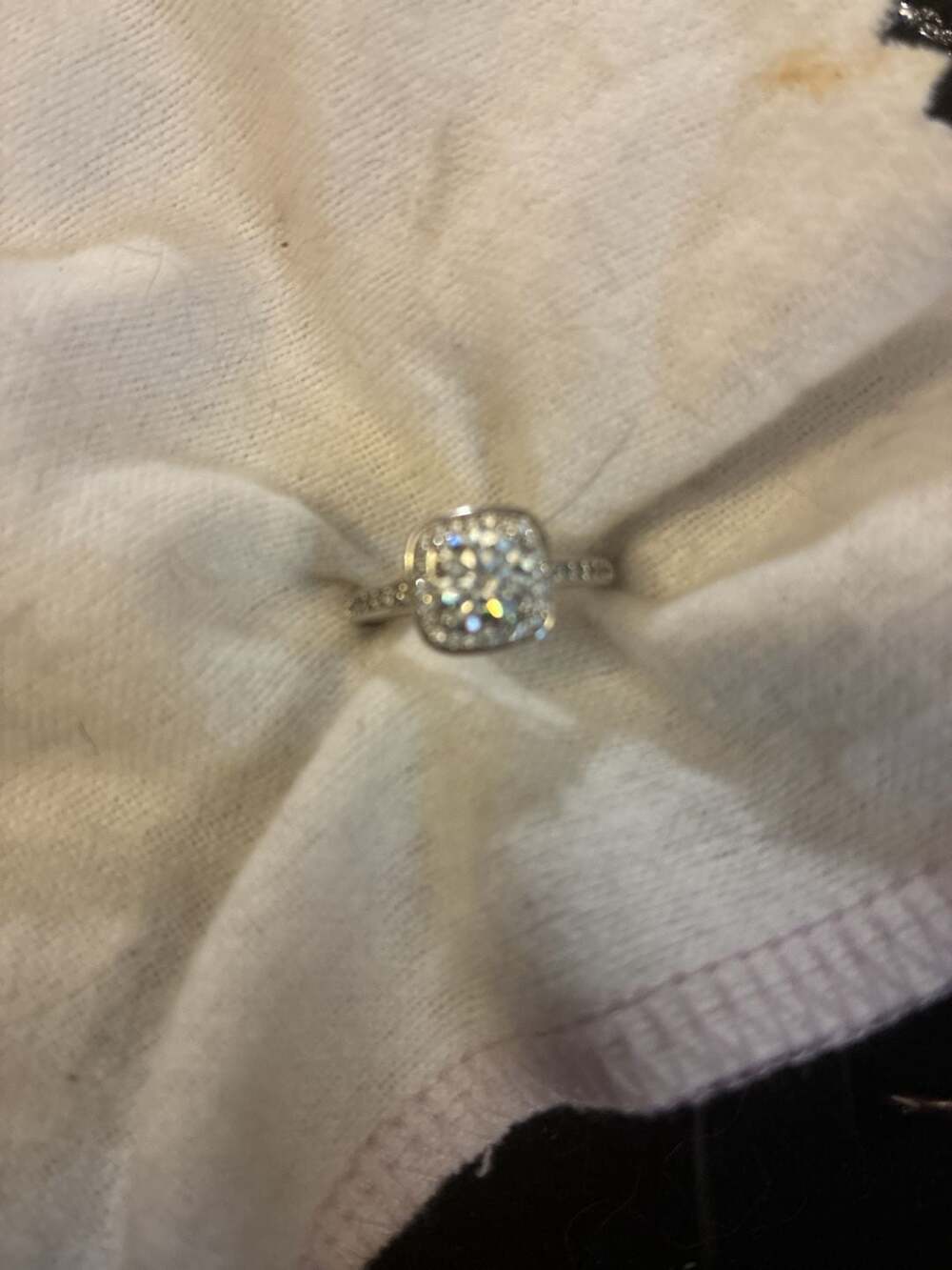 1.25 ctw Square Halo Mossianite Engagement Ring– ,
